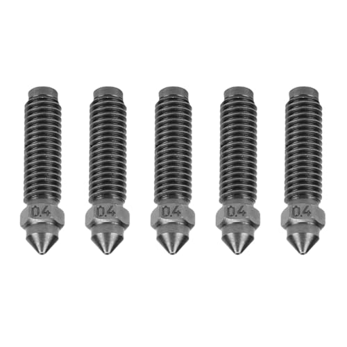 Luocute 5 Pcs Gehärtete Stahldüsen, 0,4 Mm Durchmesser Hochfluss Druckverschleiß mit Hoher Temperatur, Geeignet für Centauri Carbon 3D -Drucker Luocute 5 Pcs Gehärtete Stahldüsen, 0,4 Mm Durchmesser Hochfluss Druckverschleiß mit Hoher Temperatur, Geeignet für Centauri Carbon 3D -Drucker von Luocute