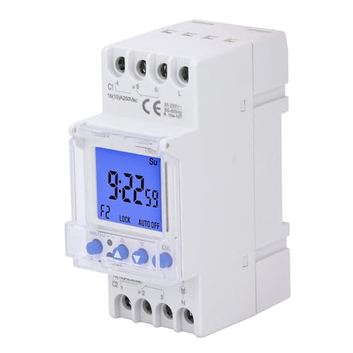 Luocute 7 -tägige Programmierrelais Timer, DIN Rail Timer Switch 8 Ein-/Aus -Einstellungen LCD -Display mit Countdown -Funktion für die Energieeinsparung von Lichtern von Luocute