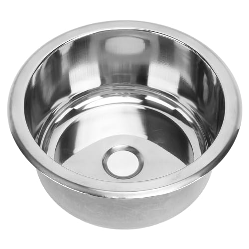 Luocute 9 -Zoll -RV -Spülbecken, 8,86 X 4,72 Zoll 304 Edelstahl Rundes Waschbecken mit 40 Mm Abflussloch, Platz Sparsamer, Polierter Einzelschale für Boote, Zuhause, 225x120 Mm von Luocute