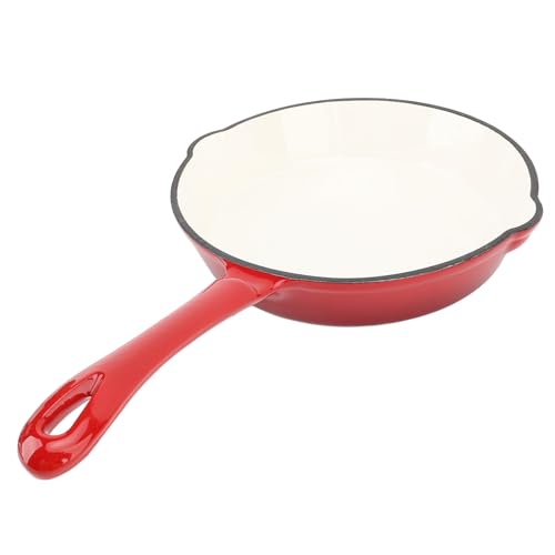 Luocute Crock -Topf, Emailliertes Gusseiseres Rundes Pfanne, Emaillierte Bratpfanne Gusseisenpfanne Nicht -Stick Küche Braten -Pfanne Grill Kochgeschirr Zum Camping Kochen Grillen (25CM) von Luocute