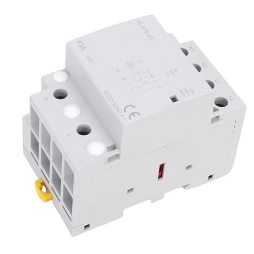 Luocute Dual Power Automatischer Transfersc Halter, 63A Schütz Typ 35mm DIN-Schienen Montage Flamm Hemmender PC Dual Power Wechselsc Halter von Luocute