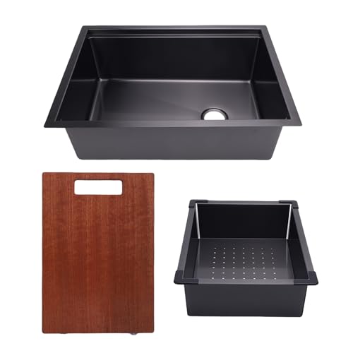 Luocute Edelstahlstangenspüle 20x15x6in Einschale Quadrat Küchenhaschbecken mit Schneidebrett und Filterwaschbecken für Bootsfahrzeuge mit Bootscampingfahrzeugen von Luocute