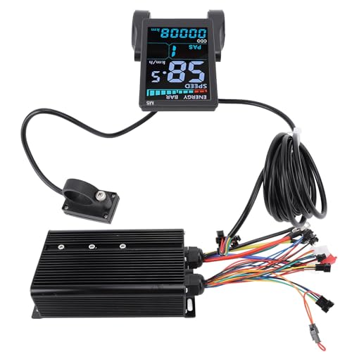 Luocute Electric Scooter Bürstenloser Controller -Kit, Electric Scooter Speed ​​Controller -Kit, Aluminiumlegierung 72V 80A Sinus -Wellenwerkzeug M5 Farb -LCD -Display für 72 V 5000W von Luocute