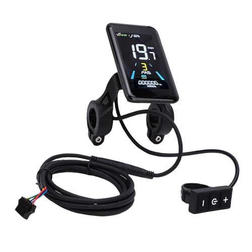 Luocute Elektrofahrrad -LCD -Display, 5 Core24V 36V 48 V Tragbarer Farbbildschirm Scooter Tachometer LCD -Display -Armaturenbrett mit Verlängerungskabel von Luocute