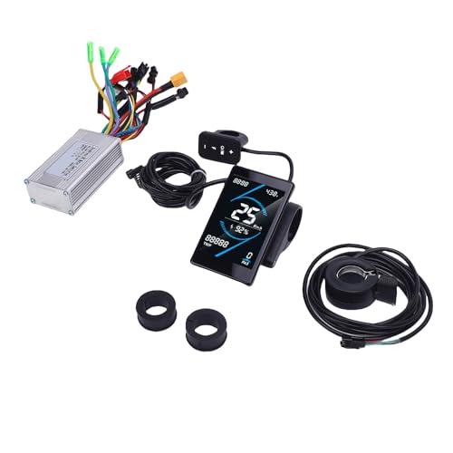 Luocute Elektromotor -Controller -Kit, 17A -Sinuswellen -bürstenloser Motor Controller mit LCD -Anzeigemesser 130x Daumendrossel, Elektromutverwandler für Fahrradroller von Luocute