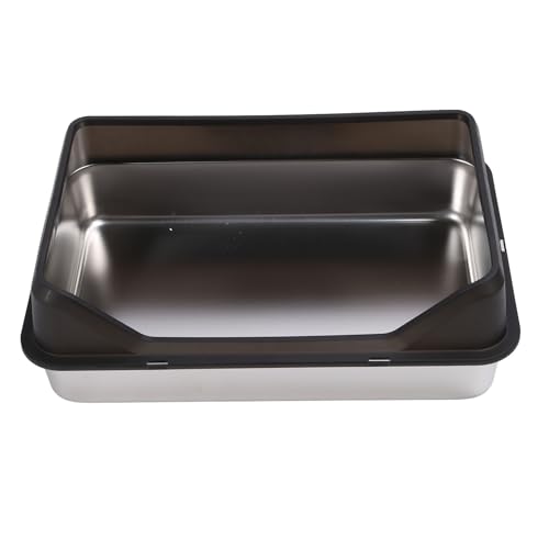 Luocute Extra Large Cat Müllbox, XL Metalldrüsenschachtel für Große Katzen Edelstahl mit Deckel mit Hohemseitigem Anti -Splash -Block -Geruch (Black) von Luocute