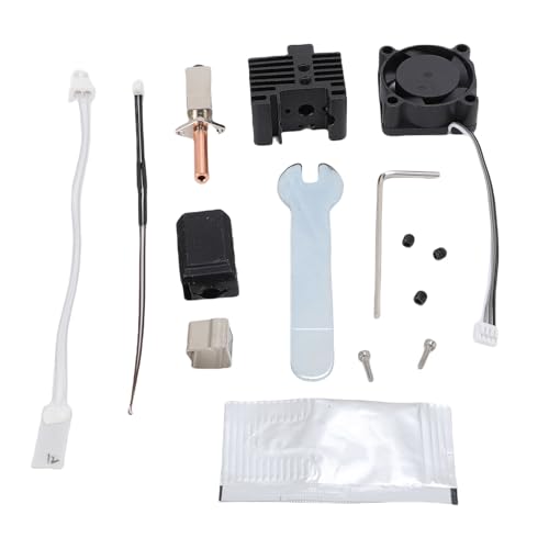 Luocute Extruder Hot End Kit, Ersatz für Lab X1 X1 C 0,4 Mm Gehärteter Stahldüsenkühlungslüfter Thermistor Keramikheizung Extruder Wärme Block von Luocute