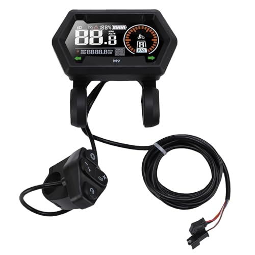 Luocute Fahrrad -Kilometerzähler und Tachometer, Elektrischer Scooter -LCD -Display 24 V 36 V 48 V Elektrikrad LCD -Bedienfeld Farbbildschirm mit SM -Kabel von Luocute