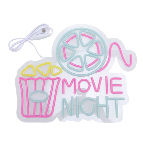 Luocute Filmzeit Neon Zeichen Popcorn Kino, LED Light USB Angetriebene Neon für Wanddekoration Film Kino Room Party Man Höhle, Helligkeit Verstellbares LED -Schild Wanddekoration USB Luocute Filmzeit Neon Zeichen Popcorn Kino, LED Light USB Angetriebene Neon für Wanddekoration Film Kino Room Party Man Höhle, Helligkeit Verstellbares LED -Schild Wanddekoration USB von Luocute