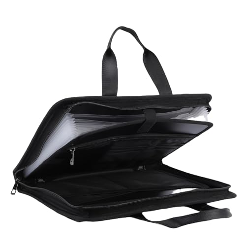 Luocute FireProof Dokumentdatei Tasche, Transparenter Akkordeonordner mit Schloss, Tragbarem Papierkram -Organizer mit Reißverschluss, Klassifizierter Großer Speicher für Dateien, von Luocute