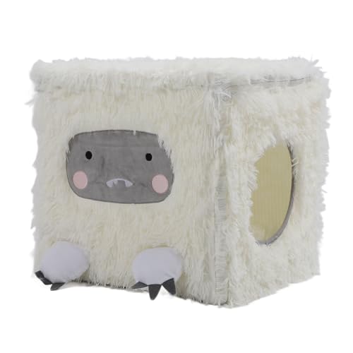 Luocute Halbschlossenes Katzenbett, Großes, Plüschiges Faltbares Haustierhaus für Innenkatzen mit Weichem PVC -Samt Warm Warm Bequemer Raum Luocute Halbschlossenes Katzenbett, Großes, Plüschiges Faltbares Haustierhaus für Innenkatzen mit Weichem PVC -Samt Warm Warm Bequemer Raum von Luocute