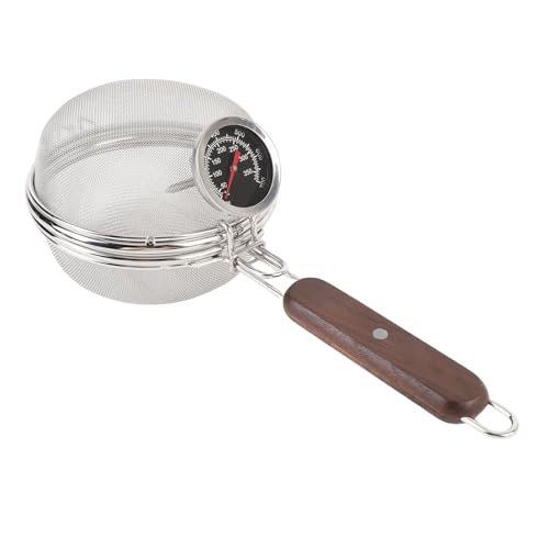 Luocute Kaffeebohnenfahrer, Rostfreies Stahlbratenwerkzeug Handy Coffee Bean Rösterwerkzeug mit Thermometer für Haus Im Freien, Röstergitter -Pan -Teile Im Freien von Luocute