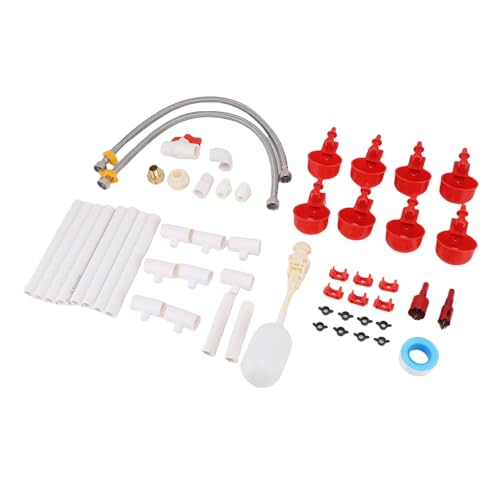 Luocute Komplette Set Pipeline Automatic Chicken Waterer System, Hühnerwasserbecher -Wack -System, 8 Water Cups Geflügel Automatisches Trinken für Entengans Wachtel von Luocute