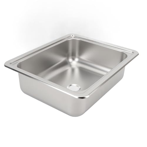 Luocute Küchenspüle 15.75x13.19x4.96in Single Bowl Tropfen in Waschbecken 304 Edelstahl Handgefertigt Home Bar Outdoor RV Sinken mit 40 -mm -Abwasserkanal für Boot Caravan Campers von Luocute