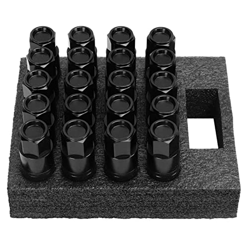 Luocute M14x1.5 Verlängerte Lug -Schrauben für Radhalter, 20pcs 14mmx1.5 40 Mm Schaftlänge Konischer Sitz Aftermarket Rad Lug Bolts, Universal Car Accessoires für Auto (BLACK) von Luocute