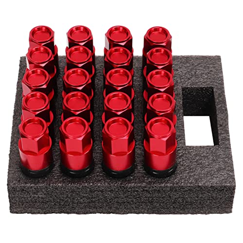 Luocute M14x1.5 Verlängerte Lug -Schrauben für Radhalter, 20pcs 14mmx1.5 40 Mm Schaftlänge Konischer Sitz Aftermarket Rad Lug Bolts, Universal Car Accessoires für Auto (Rot) von Luocute