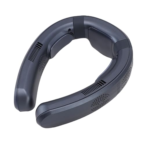 Luocute Nackenventilator, Persönlicher Nackenventilator Halbleiter Heizung Kühlung Doppelender Gebrauch Tragbarer Ruhiger 3 Geschwindigkeiten Tragbarer Lüfter für Travel Beach Cycling (Navy blau) von Luocute
