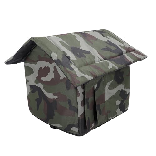 Luocute Outdoor Cat House Wetterfest, Faltbares Katzenhaus für Alle Jahreszeiten mit Kratzfestem Oxford-Stoff und Schwammisolierung (XL) von Luocute