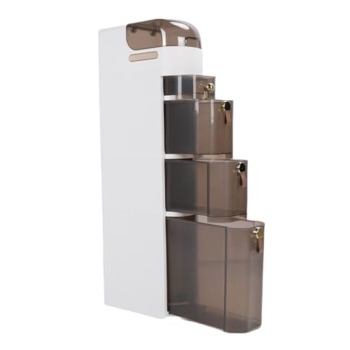 Luocute PP PC Schmaler Schlanker Schrank, 4-Radlagerstange mit Schubladen, Transparente Körbe, Beweglicher Bodenorganisator für Badezimmer Küche (5 Schichtengröße: 26x26x71cm) von Luocute