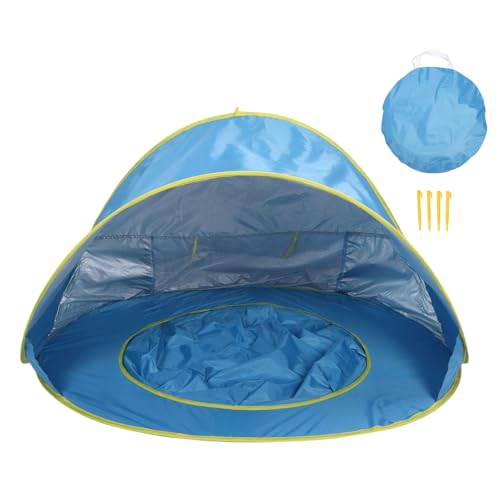 Luocute Pop -up -Baby Beach Zelt, Säuglingssonie -Schutz mit Eingebauten Pool -Aufbewahrungstaschen Windschutz für Reisebereich Camping Beach Garten (Blue) von Luocute