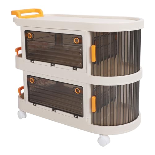 Luocute Rolling Utility Cart, 2-4 Tier Mobile Storage Trolley mit Rädern und Griff für Küchenbad Büro Kindergarten Multifunktionaler Organisator (2 Schichten) von Luocute