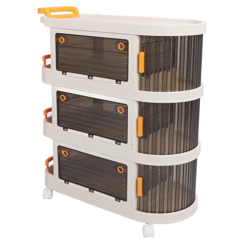 Luocute Rolling Utility Cart, 2-4 Tier Mobile Storage Trolley mit Rädern und Griff für Küchenbad Büro Kindergarten Multifunktionaler Organisator (3-stöckig) von Luocute