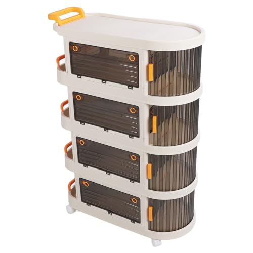 Luocute Rolling Utility Cart, 2-4 Tier Mobile Storage Trolley mit Rädern und Griff für Küchenbad Büro Kindergarten Multifunktionaler Organisator (4 Etagen) von Luocute