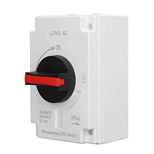 Luocute Solar-Trennschalter, 4P 32 Amp DC1200V Trennschalter mit Wasserdichtem IP66-Gehäuse für Dachsysteme, Wohnmobile und Boote, Zubehör für Solar- und Windkraftteile von Luocute