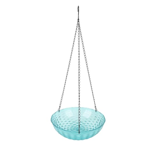 Luocute Solarbrunnen Hängende Vogelbad, Metallvogelbad Bubbler Outdoor Schüssel für Outdoors Garten Terrasse, Hängende Badebubbler -Brunnenfuttermittel mit Accessoires (Blue) von Luocute