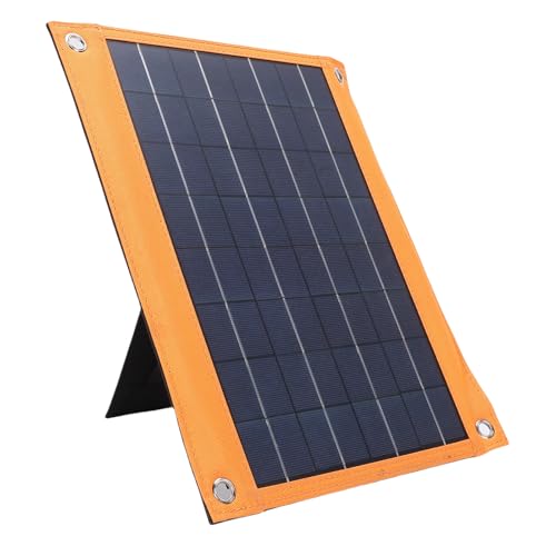 Luocute Solarmodule Tragbares Hocheffizientes Solarladegerät mit Stand USB C DC -Schnittstellen Gebühren Bis zu 4 Geräte, 16W Polykristallines Wasserdichtungsladegerät für Camping -Home von Luocute