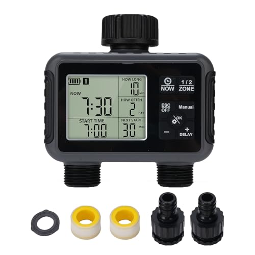 Luocute Sprinkler -Timer, Schlauch Timer Programmierbares Wassertimer 2 Zonen 3 Bewässerungsmodi Regenverzögerungshandbuch Auto IPX5 Wasserdicht mit LCD -Display für Gartenrasen Luocute Sprinkler -Timer, Schlauch Timer Programmierbares Wassertimer 2 Zonen 3 Bewässerungsmodi Regenverzögerungshandbuch Auto IPX5 Wasserdicht mit LCD -Display für Gartenrasen von Luocute