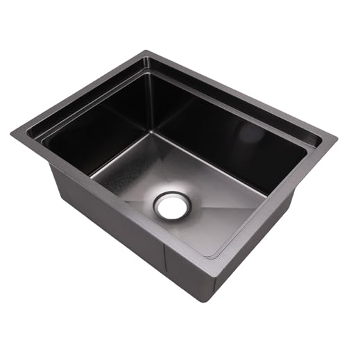 Luocute Square RV Stange Waschbecken 14.96x11.81x6.22in Elektroplattiert Edelstahl Küchenspüle mit 48 Mm Abflussauslass für Lebensmittel -LKW -Bootsfahrzeuge Wohnmobil von Luocute