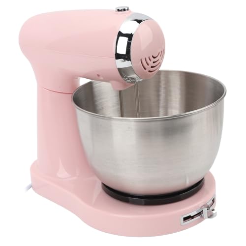 Luocute Standmixer Elektrischer Mixer Küchenmixer Elektrier Standmixer Kuchenmixer Edelstahl-Elektromixer 5 Geschwindigiten Automatischer-Mixer Arebeplattten-Lebensmittelmixer Rosa von Luocute