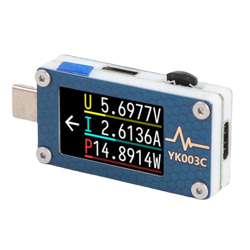 Luocute USB-Tester 0-24V Spannungs-Multimeter, Messdaten-Kabel-Erkennung Tragbares -Multimeter, Aluminium Legierung Spannungs Tester, YK003C von Luocute