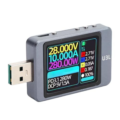Luocute USB-Tester 4-28V 0-5A 1.77 Im LCD-USB-Wechselstromspannungsstrom-Strom-Tester Multimeter, Schnelle Ladungserkennung Löst die Messung der Kapitänsmessung, Automatische Luocute USB-Tester 4-28V 0-5A 1.77 Im LCD-USB-Wechselstromspannungsstrom-Strom-Tester Multimeter, Schnelle Ladungserkennung Löst die Messung der Kapitänsmessung, Automatische von Luocute