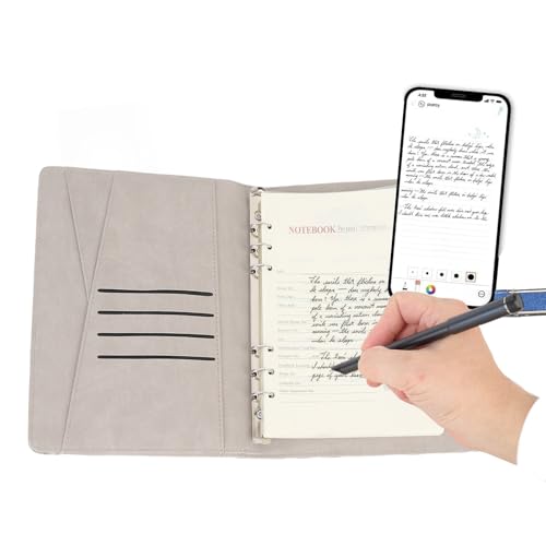 Smart Pen Notebook -Set, Digitales SmartPen mit 5.0 OCR Texterkennung 360 ° Schreibwinkel Echtzeit Synchronisation zu App für Phones Tablets Studiennotizen Zeichnung (Blue) von Luocute