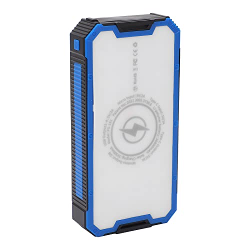 Solar Power Bank, 36800MAH Fast Wireless Tragbares Ladegerät mit 4 USB-Ausgabe, Typ C, Mikroeingabe, 36 LEDs für Camping Im Freien, Integrierte Sicherheit für das von Luocute
