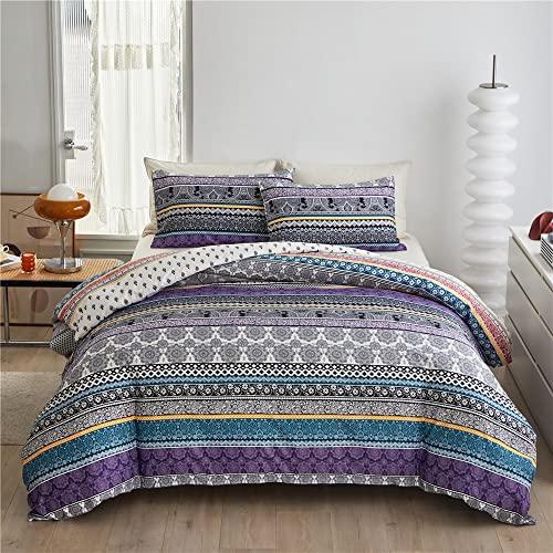 Bettdecke 155x220 Ganzjahresdecke 4 Jahreszeiten Bohemian Sommer Winter Bunt Blumen Muster Sommerdecke Schlafdecke Weiche Microfaser Sommerdecke Quilted Gesteppte Steppdecke Bettdecken 155/220 von Luofanfei