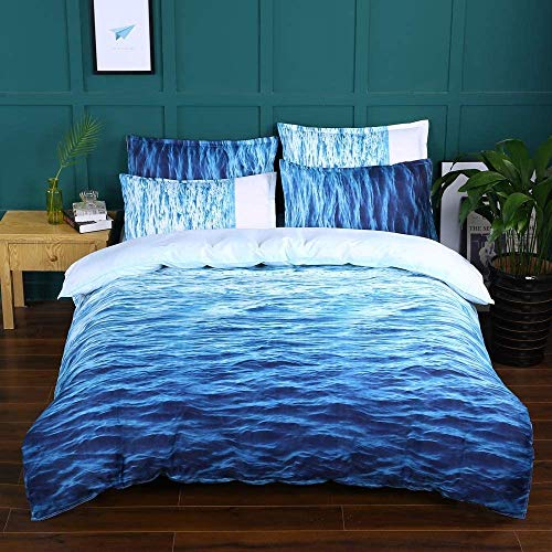 Luofanfei Bettwäsche 200x220 Strand Blau Weiß Microfaser Strände Wendebettwäsche 3 TLG Atmungsaktive 3D Ozeanwelle Gedruckt Sommer Doppelbett Set - 1 Bettbezug 200x220 cm + 2 Kissenbezüge 80 x 80 cm Luofanfei Bettwäsche 200x220 Strand Blau Weiß Microfaser Strände Wendebettwäsche 3 TLG Atmungsaktive 3D Ozeanwelle Gedruckt Sommer Doppelbett Set - 1 Bettbezug 200x220 cm + 2 Kissenbezüge 80 x 80 cm von Luofanfei