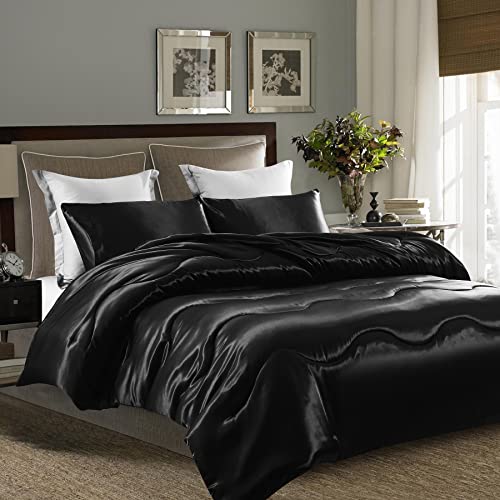 Luofanfei Bettdecke 135x200 Sommer Winter 4 Jahreszeiten Bettdecken Set Satin Seide Steppdecke Schwarz Farbig Set Ganjahresdecke 2er Set Muster Tagesdecke Schlafdecke Kuschelige Quilted Gesteppte von Luofanfei