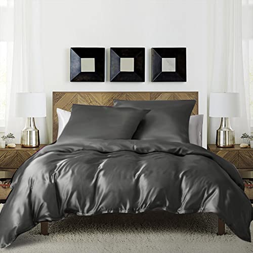 Luofanfei Bettwäsche Grau 220x240 Satin Glänzend Anthrazit Dunkelgrau Einfarbig Seide Glatt Glanzsatin Bettbezug Doppelbett Set Luxus Graue Bettwäsche Set Polyester mit Reissverschluss Luofanfei Bettwäsche Grau 220x240 Satin Glänzend Anthrazit Dunkelgrau Einfarbig Seide Glatt Glanzsatin Bettbezug Doppelbett Set Luxus Graue Bettwäsche Set Polyester mit Reissverschluss von Luofanfei