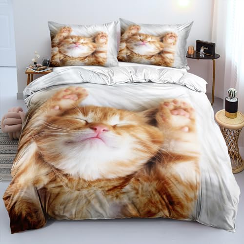 Luofanfei Bettwäsche Katze 135 x 200 cm Tiermotive Haustier Katzen Kinderbettwäsche Weiß Cat Muster Bettbezug 3D Katzenmotiv Bettwäsche-Sets und Kissenbezug 135x200 cm Luofanfei Bettwäsche Katze 135 x 200 cm Tiermotive Haustier Katzen Kinderbettwäsche Weiß Cat Muster Bettbezug 3D Katzenmotiv Bettwäsche-Sets und Kissenbezug 135x200 cm von Luofanfei