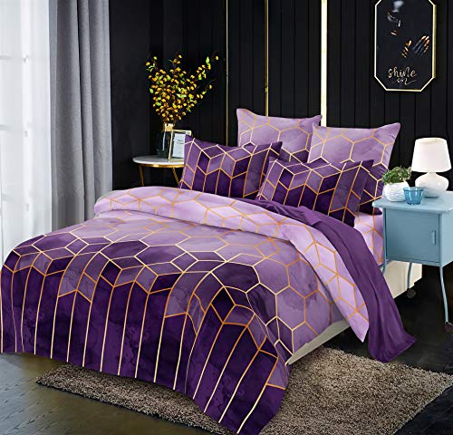 Luofanfei Bettwäsche Set 155x 220cm 3 Teilig Gestreift Lila Violett Bettbezug Set Zweiteilig Mit Reißverschluss Streifen Geometrisch Muster Microfaser Modern Deckenbezug Jugendliche Jungen von Luofanfei