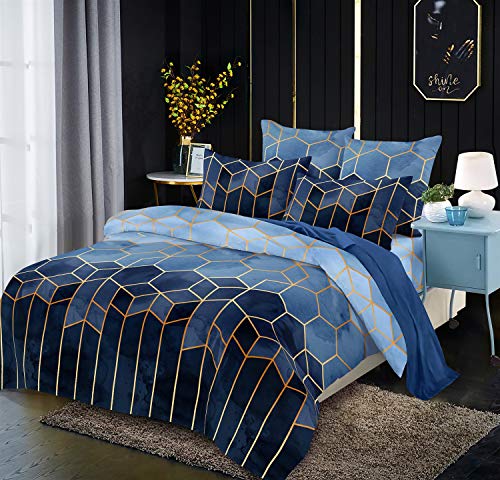 Luofanfei Gestreifte Bettwäsche 135x200cm 2teilig Blau Geometrisch Bettbezug Set Microfaser Bettdeckenbezug Streifen Muster Modern Deckenbezug Bettwaesche Jugendliche Teenager Jungen von Luofanfei