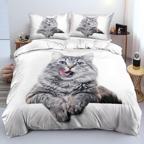 Luofanfei Katzen Bettwäsche Set 135 x 200 cm Katze Tiermotive Kinderbettwäsche Weiß Cat Muster Bettbezug 3D Haustier Katzenmotiv Bettwäsche-Sets und Kissenbezug 135x200 cm Luofanfei Katzen Bettwäsche Set 135 x 200 cm Katze Tiermotive Kinderbettwäsche Weiß Cat Muster Bettbezug 3D Haustier Katzenmotiv Bettwäsche-Sets und Kissenbezug 135x200 cm von Luofanfei