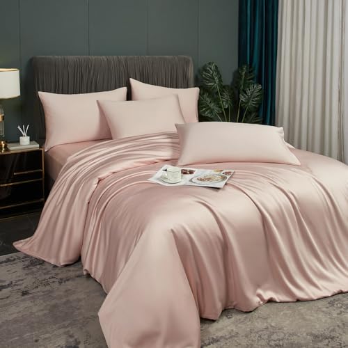 Luofanfei Kühlende Sommer Bettwäsche 220x240 Rosa Hellrosa Bambus Polyester Glänzend Glatt Uni Bettwäsche Set Luxus Einfarbig Muster Bettbezug Set und Kissenbezüge 80x80 mit Reissverschluss Luofanfei Kühlende Sommer Bettwäsche 220x240 Rosa Hellrosa Bambus Polyester Glänzend Glatt Uni Bettwäsche Set Luxus Einfarbig Muster Bettbezug Set und Kissenbezüge 80x80 mit Reissverschluss von Luofanfei