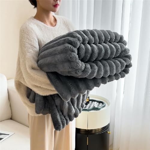 Luofanfei Kuscheldecke Wohndecke 200x220 Grau Dunkelgrau Anthrazit Plüsch Samt Decke Kuschelig Warme Flauschige Fleecedecke Bettüberwurf Couchdecke Tagesdecke Sofadecke Blanket Für Schlafzimmer Büro von Luofanfei