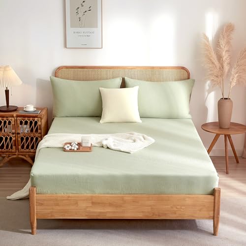 Luofanfei Muslin Spannbettlaken Baumwolle 160x200 Grün Hellgrün Boxspringbett Frottee Topper Weich Uni Atmungsaktiv Bettlaken für Hohe Matratze bis 25-30 cm Luofanfei Muslin Spannbettlaken Baumwolle 160x200 Grün Hellgrün Boxspringbett Frottee Topper Weich Uni Atmungsaktiv Bettlaken für Hohe Matratze bis 25-30 cm von Luofanfei