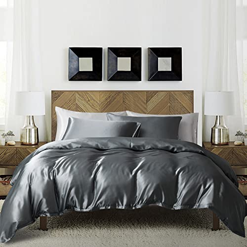 Luofanfei Satin Bettwäsche 155x220 Glänzend Grau Anthrazit Dunkelgrau Seide Glatt Glanzsatin Einfarbig Bettbezug Set Luxus Bettwäsche Set Einzelbett mit Reissverschluss und Kissenbezüge 80x80 cm Luofanfei Satin Bettwäsche 155x220 Glänzend Grau Anthrazit Dunkelgrau Seide Glatt Glanzsatin Einfarbig Bettbezug Set Luxus Bettwäsche Set Einzelbett mit Reissverschluss und Kissenbezüge 80x80 cm von Luofanfei