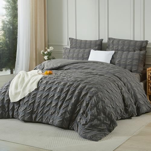 Luofanfei Seersucker Bettwäsche 155x220 Grau Sommer Kühlende Gestreift Karo Uni Muster Wende Bettwäsche Atmungsaktiv Leicht Bettbezug Einzelbett und Kissenbezüge 80x80 mit Reissverschluss Luofanfei Seersucker Bettwäsche 155x220 Grau Sommer Kühlende Gestreift Karo Uni Muster Wende Bettwäsche Atmungsaktiv Leicht Bettbezug Einzelbett und Kissenbezüge 80x80 mit Reissverschluss von Luofanfei